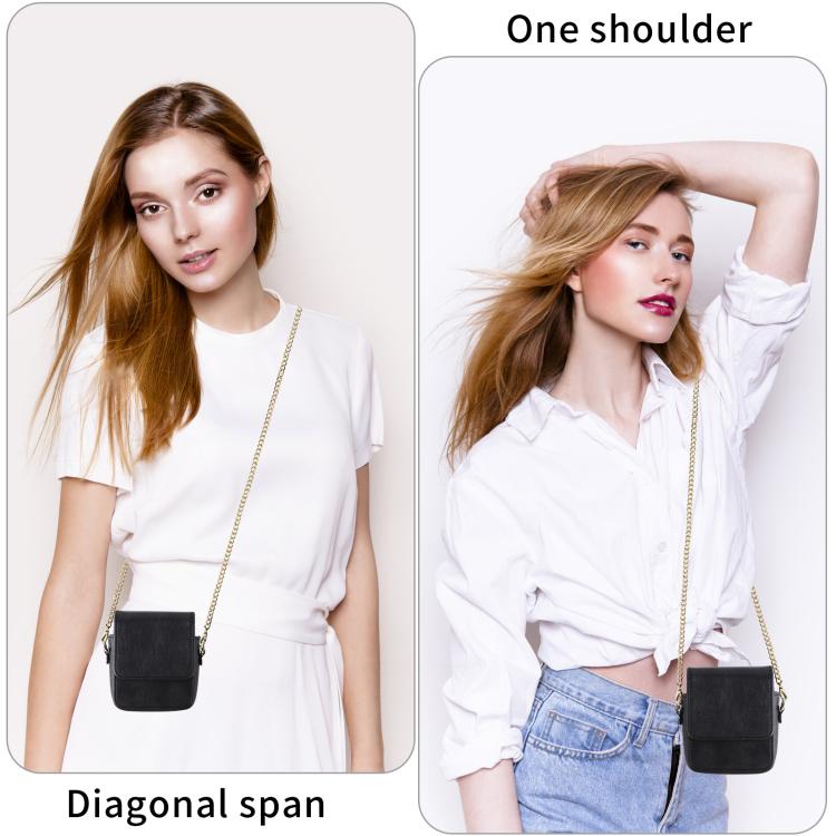 For Samsung Galaxy Z Flip7 / 6 / 5 / 4 Mini Long Shoulder Chain Crossbody Folding Magnetic Leather Phone Bag