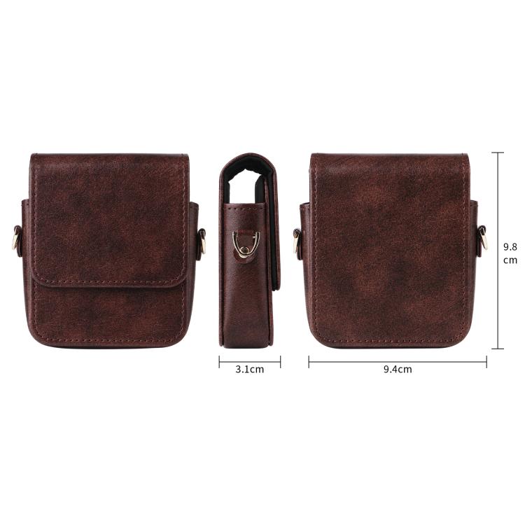 For ZTE nubia Flip3 / nubia Flip2 / Flip Mini Long Shoulder Chain Crossbody Folding Magnetic Leather Phone Bag