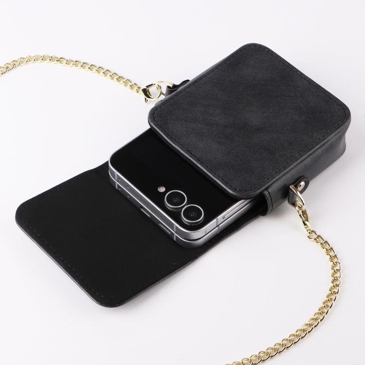 For ZTE nubia Flip3 / nubia Flip2 / Flip Mini Long Shoulder Chain Crossbody Folding Magnetic Leather Phone Bag