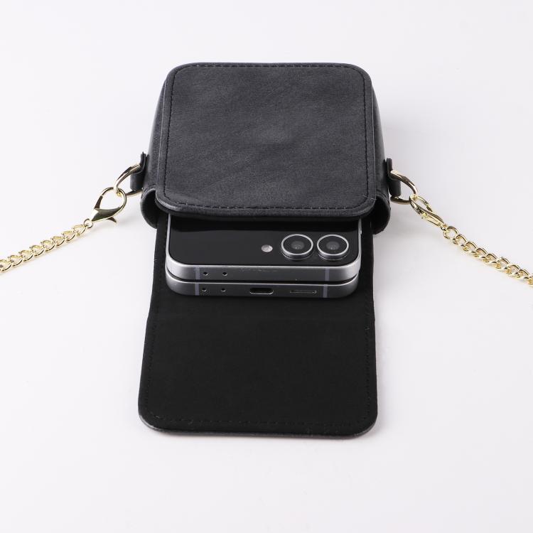 For ZTE nubia Flip3 / nubia Flip2 / Flip Mini Long Shoulder Chain Crossbody Folding Magnetic Leather Phone Bag