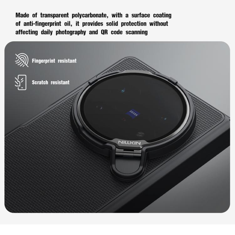 For vivo X Fold5 NILLKIN Super Frosted Shield Prop PC + TPU Transparent Mirror Cover Phone Case - Black