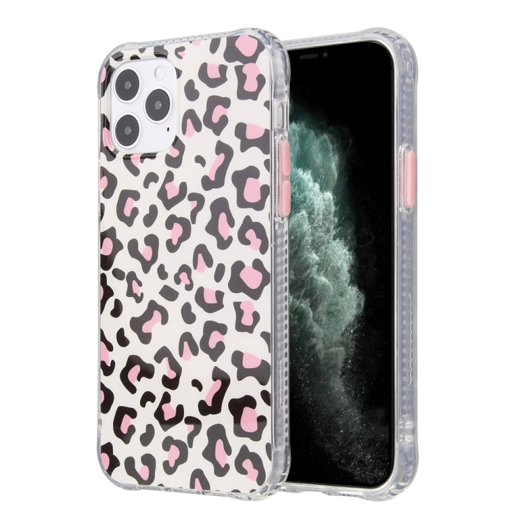 For iPhone 12 mini Leopard Print Shockproof TPU + Acrylic Protective Case with Detachable Buttons