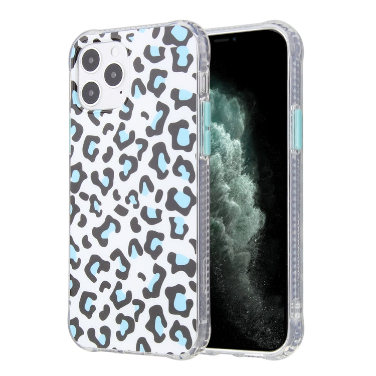 For iPhone 12 mini Leopard Print Shockproof TPU + Acrylic Protective Case with Detachable Buttons