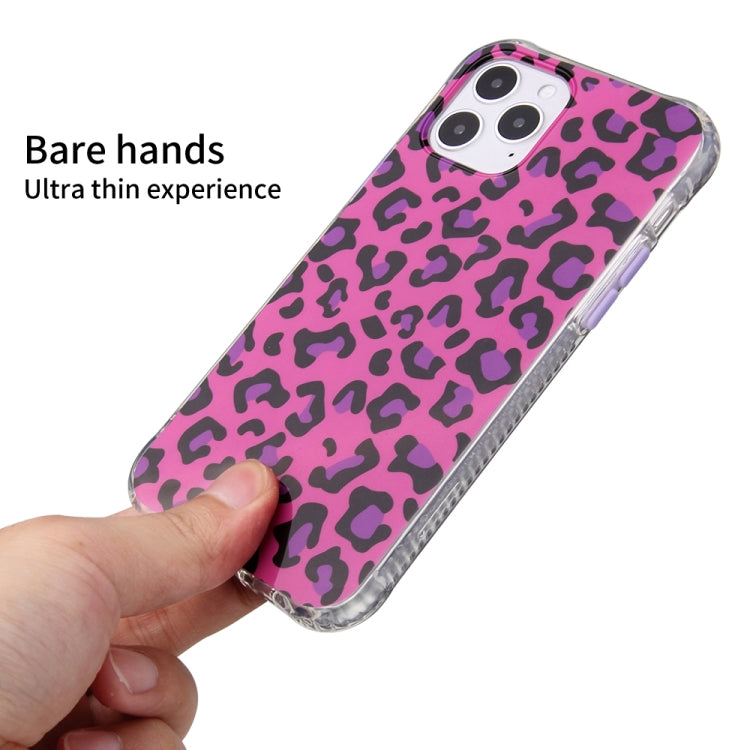 For iPhone 12 mini Leopard Print Shockproof TPU + Acrylic Protective Case with Detachable Buttons