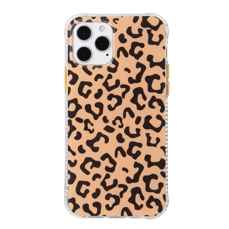 For iPhone 12 / 12 Pro Leopard Print Shockproof TPU + Acrylic Protective Case with Detachable Buttons