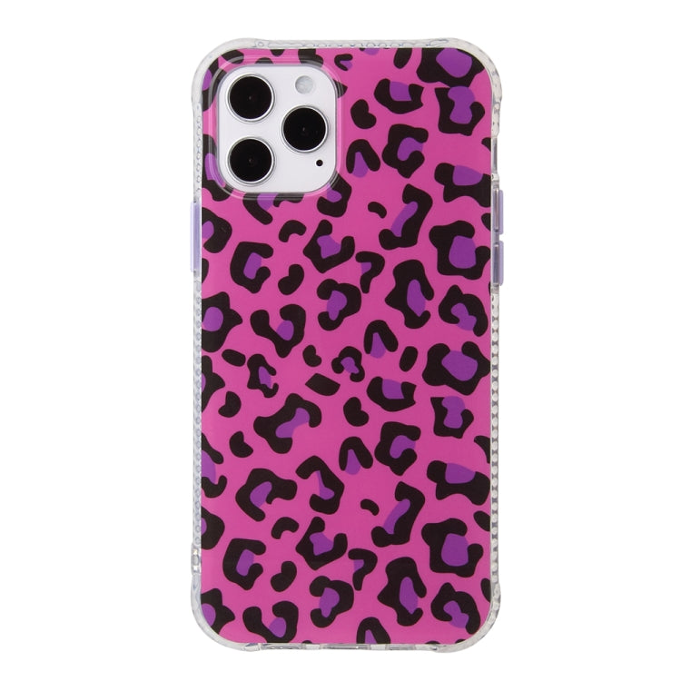 For iPhone 12 / 12 Pro Leopard Print Shockproof TPU + Acrylic Protective Case with Detachable Buttons