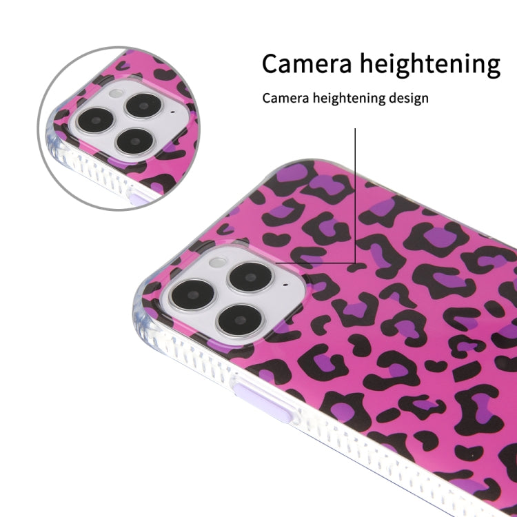 For iPhone 12 / 12 Pro Leopard Print Shockproof TPU + Acrylic Protective Case with Detachable Buttons