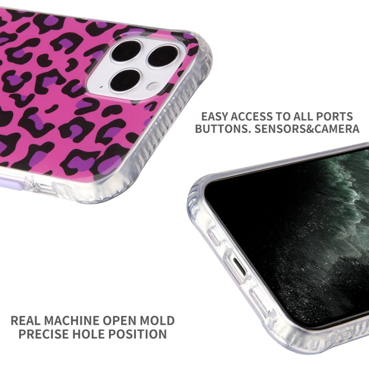 For iPhone 12 Pro Max Leopard Print Shockproof TPU + Acrylic Protective Case with Detachable Buttons