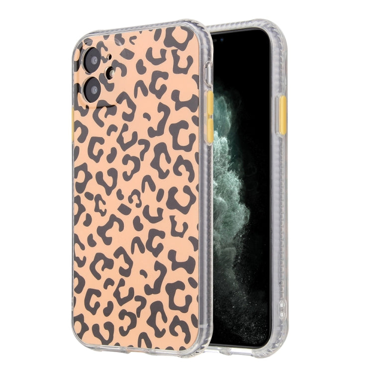For iPhone 11 Leopard Print Shockproof TPU + Acrylic Protective Case with Detachable Buttons