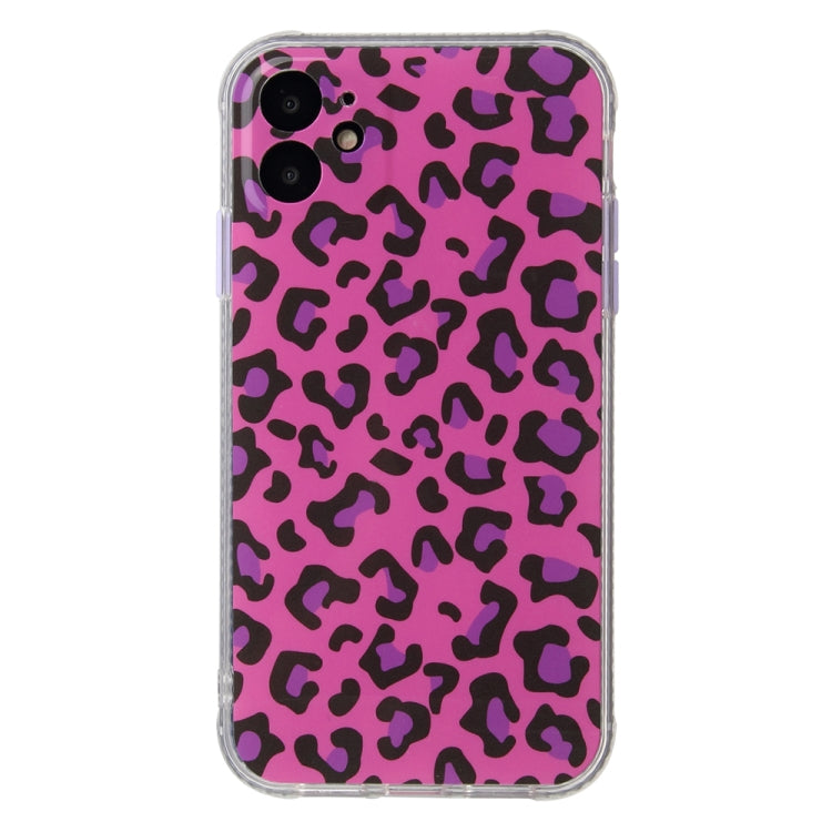 For iPhone 11 Leopard Print Shockproof TPU + Acrylic Protective Case with Detachable Buttons