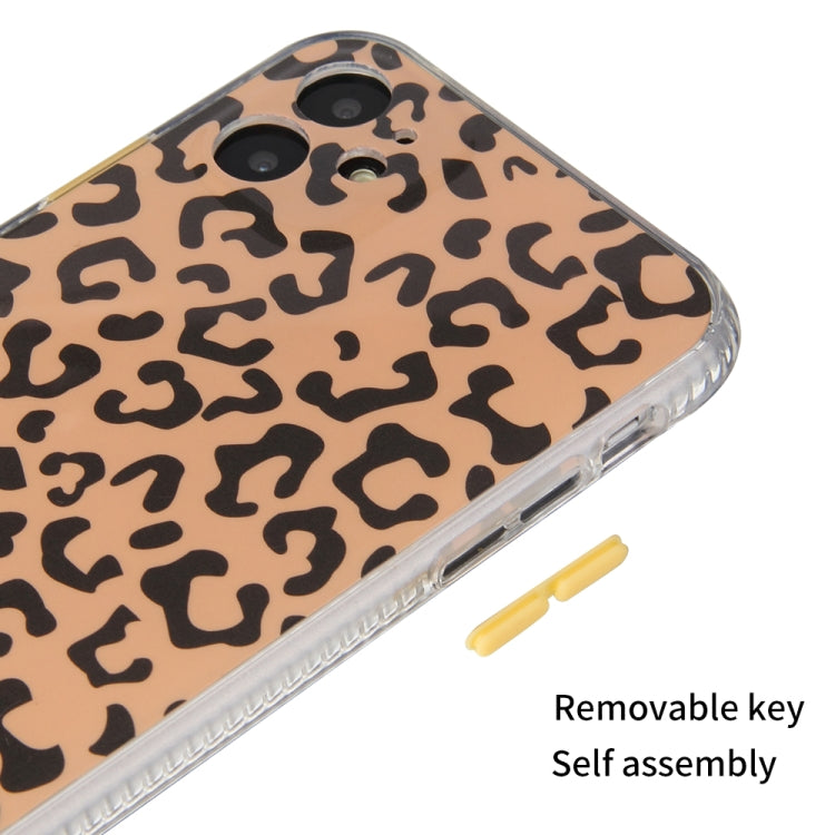 For iPhone 11 Leopard Print Shockproof TPU + Acrylic Protective Case with Detachable Buttons