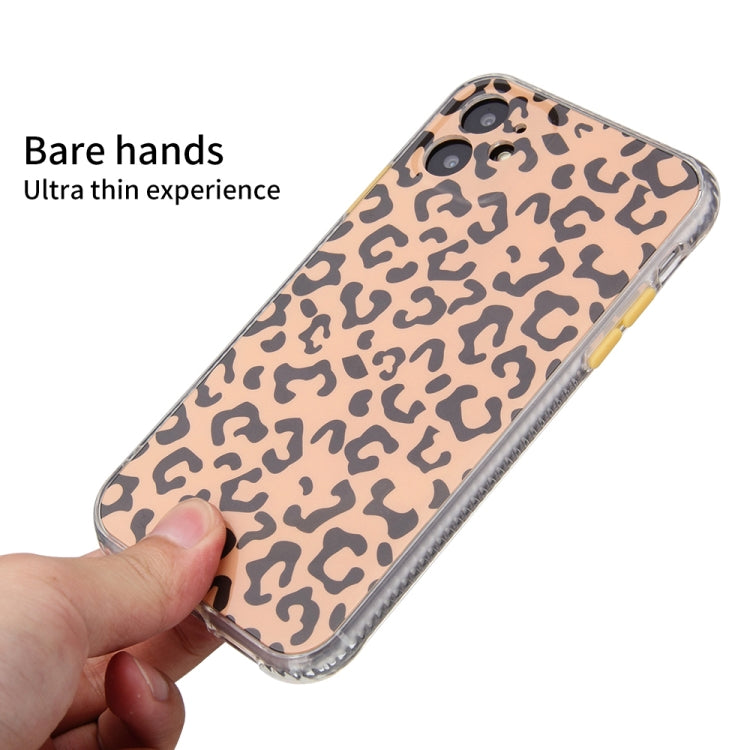 For iPhone 11 Leopard Print Shockproof TPU + Acrylic Protective Case with Detachable Buttons