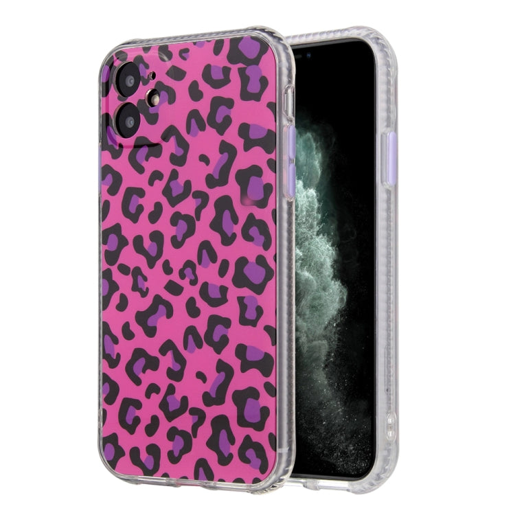 For iPhone 11 Pro Max Leopard Print Shockproof TPU + Acrylic Protective Case with Detachable Buttons