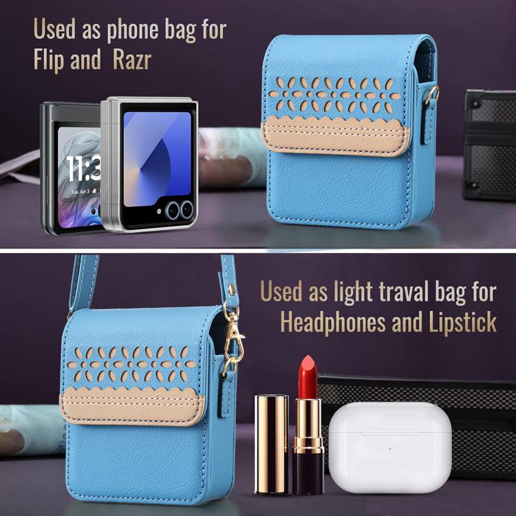 BFB13 BINFEN Color Flowers Crossbody Flip Phone Leather Bag