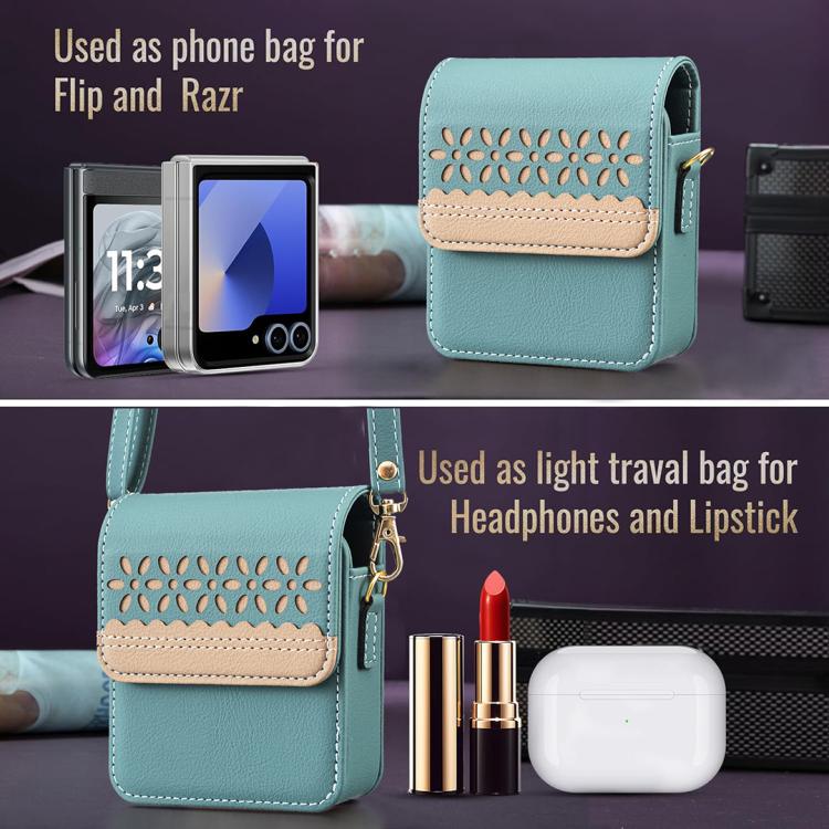 BFB13 BINFEN Color Flowers Crossbody Flip Phone Leather Bag