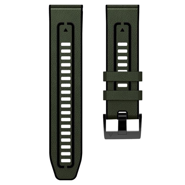For Garmin 22mm xDfind Leather Skin Silicone Quick Release Watch Band