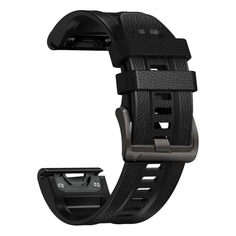 For Garmin 22mm xDfind Leather Skin Silicone Quick Release Watch Band