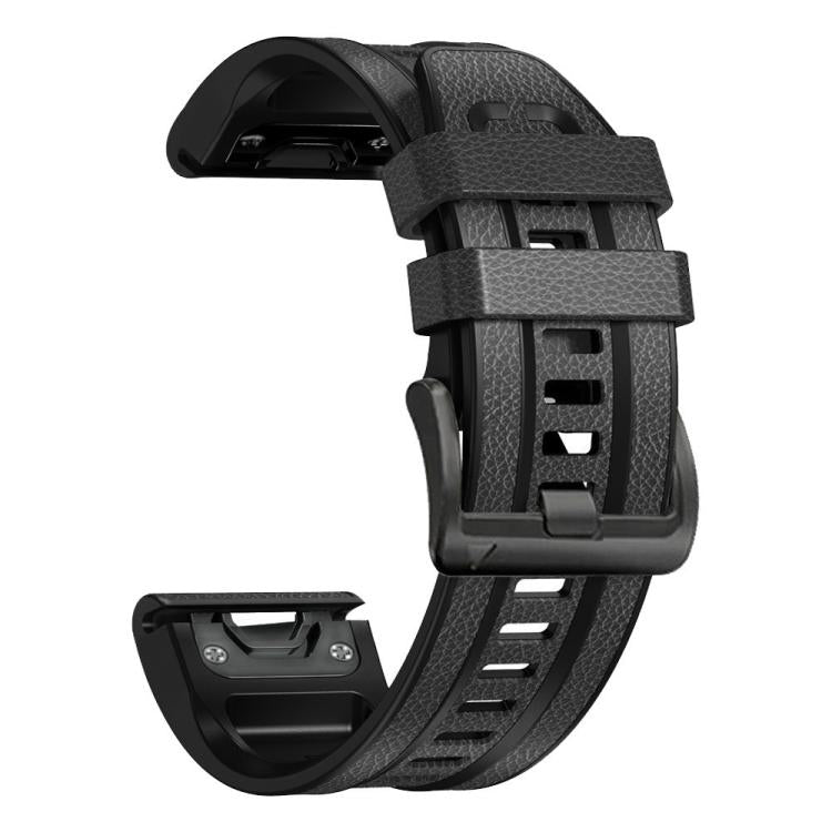For Garmin 22mm xDfind Leather Skin Silicone Quick Release Watch Band