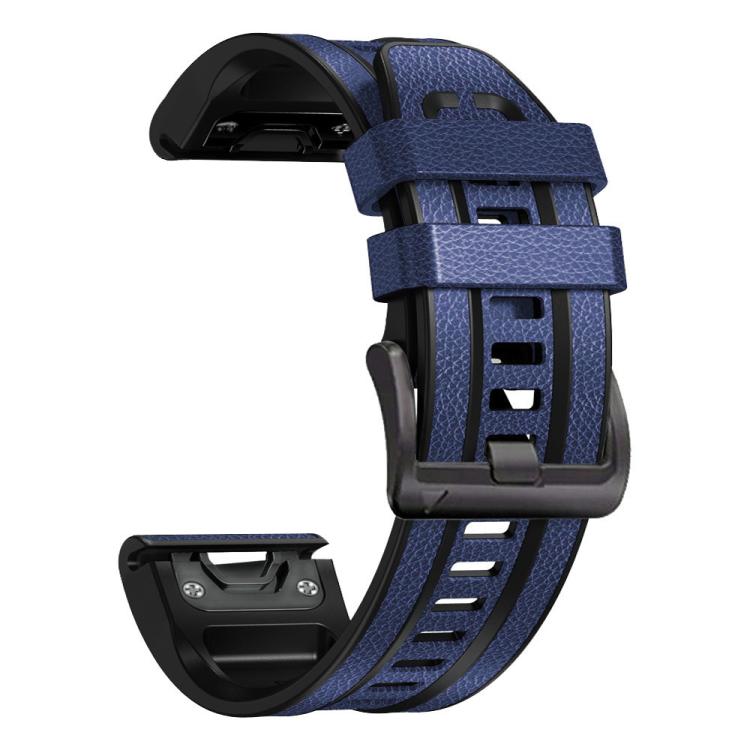 For Garmin 22mm xDfind Leather Skin Silicone Quick Release Watch Band