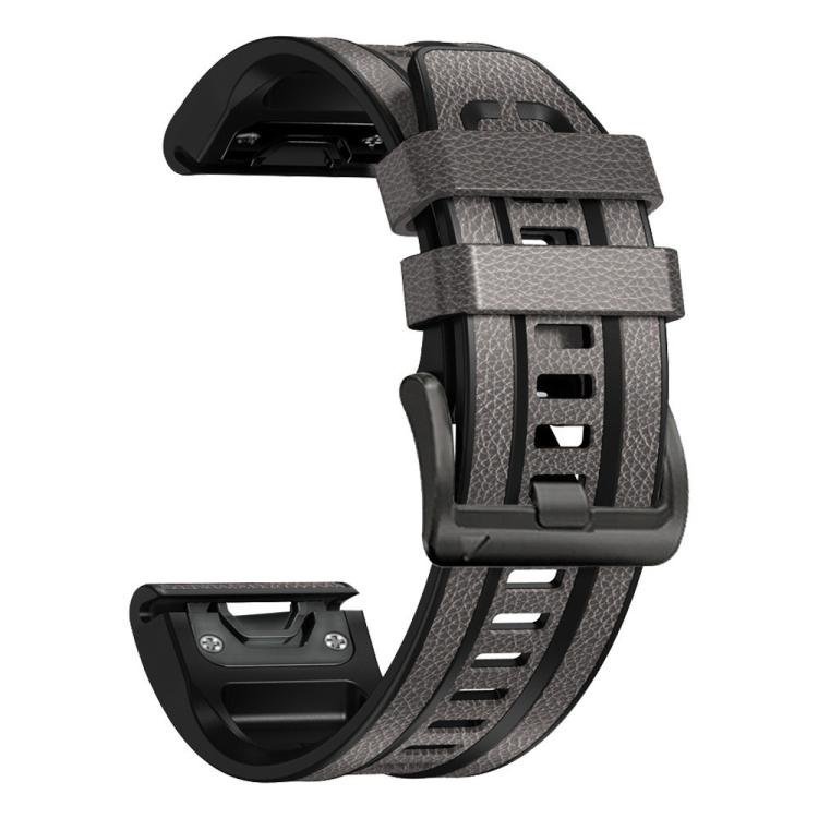 For Garmin 22mm xDfind Leather Skin Silicone Quick Release Watch Band