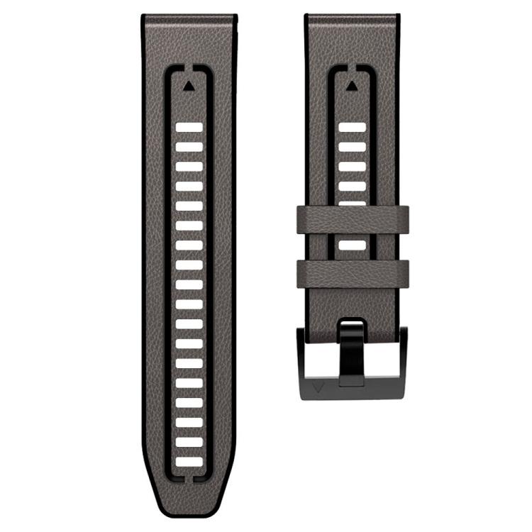 For Garmin 22mm xDfind Leather Skin Silicone Quick Release Watch Band
