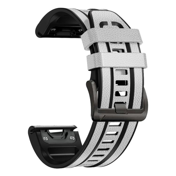 For Garmin 22mm xDfind Leather Skin Silicone Quick Release Watch Band