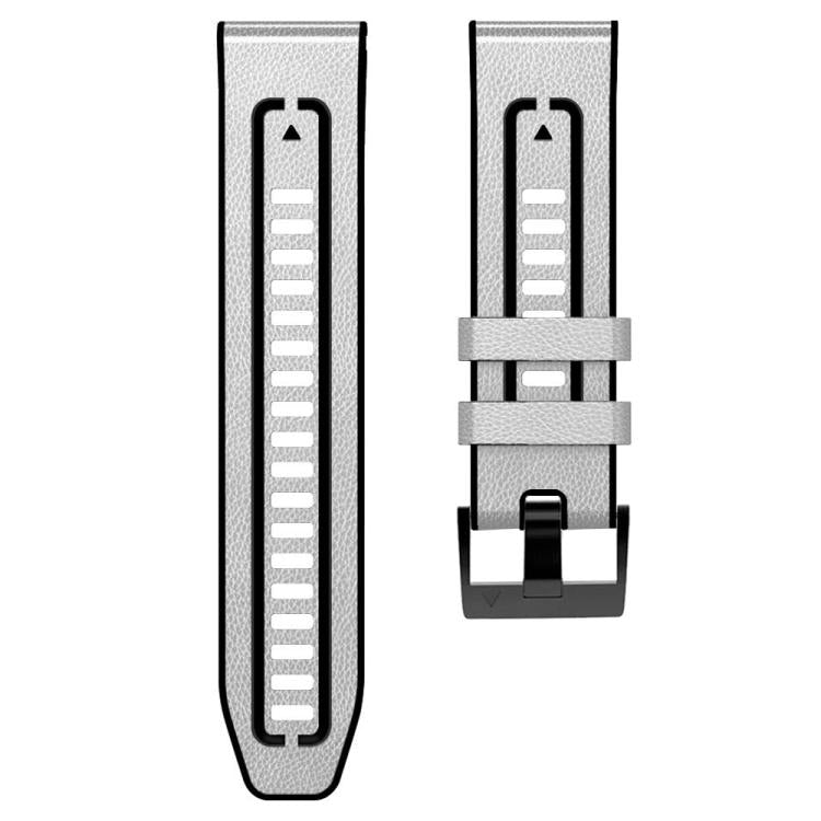For Garmin 22mm xDfind Leather Skin Silicone Quick Release Watch Band