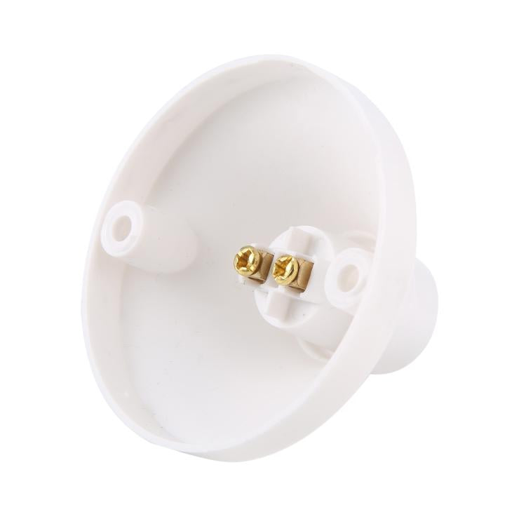 E14 Threaded Round Wall-mounted Lamp Holder - White
