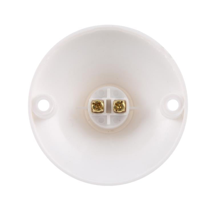 E14 Threaded Round Wall-mounted Lamp Holder - White