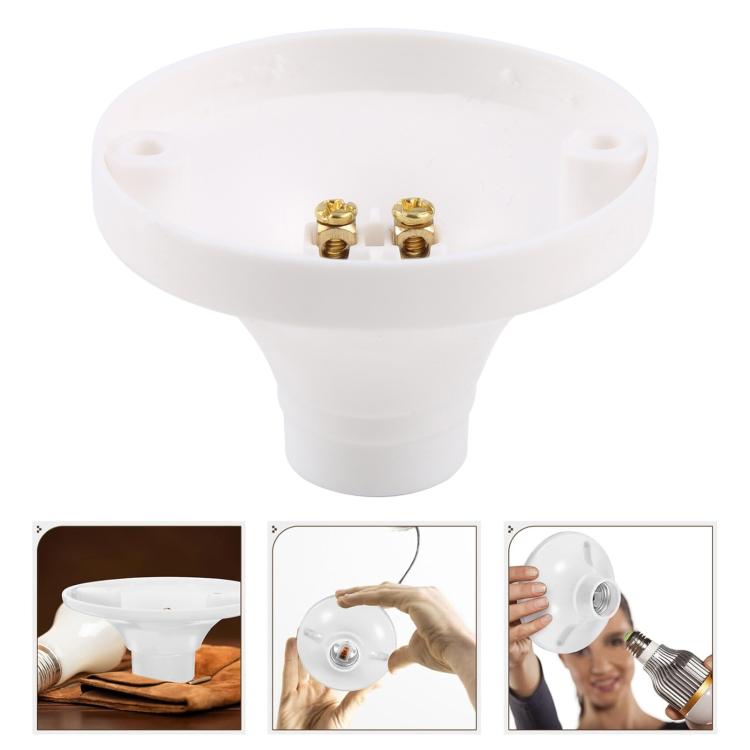 E14 Threaded Round Wall-mounted Lamp Holder - White