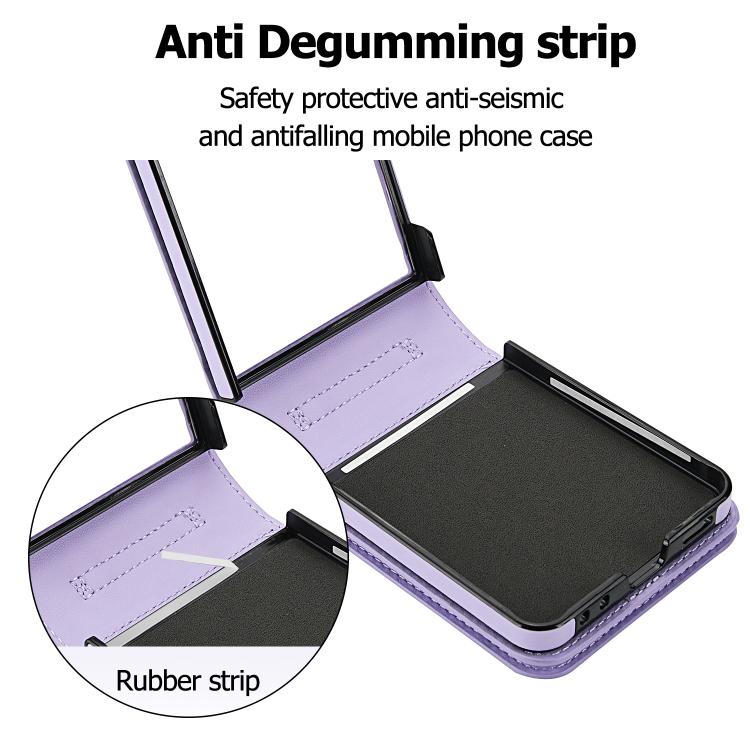 For Samsung Galaxy Z Flip7 5G Zipper Wallet Card Slot Leather Phone Case with Crossbody Strap