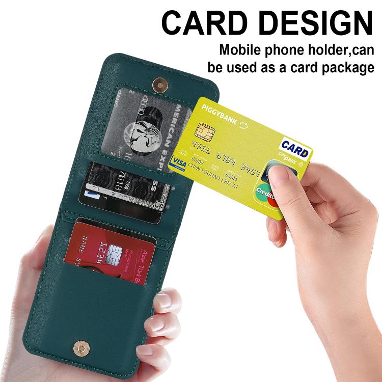 For Samsung Galaxy Z Flip7 5G Zipper Wallet Card Slot Leather Phone Case with Crossbody Strap