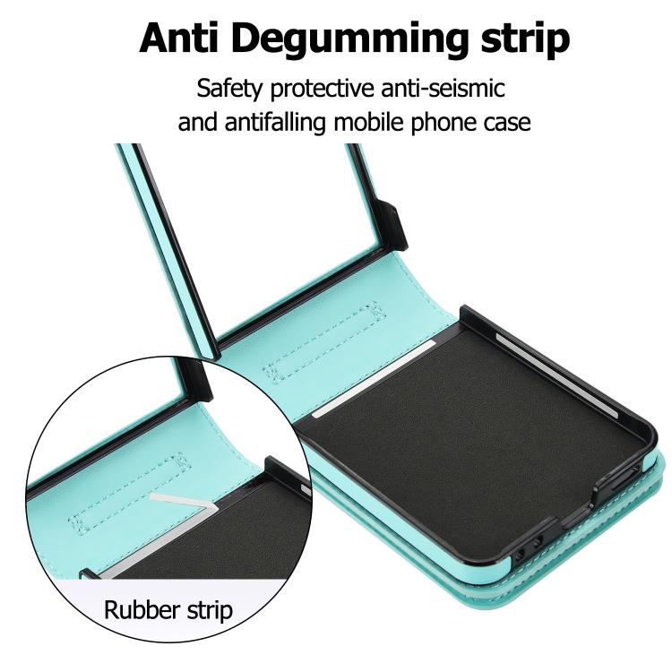 For Samsung Galaxy Z Flip7 5G Zipper Wallet Card Slot Leather Phone Case with Crossbody Strap