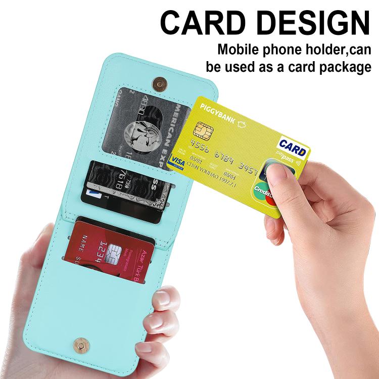 For Samsung Galaxy Z Flip7 5G Zipper Wallet Card Slot Leather Phone Case with Crossbody Strap
