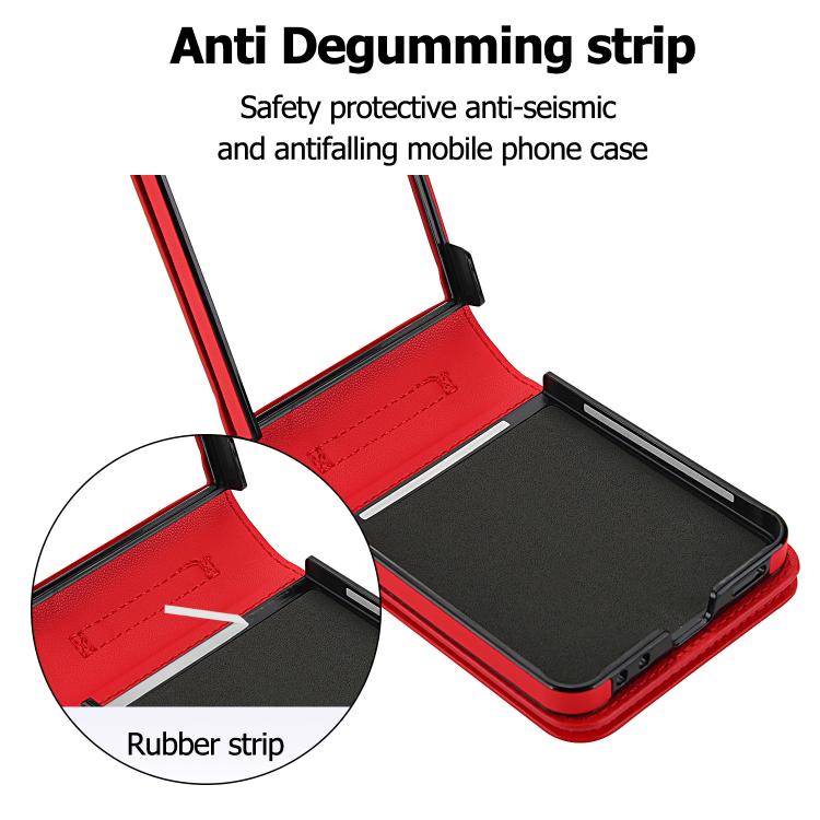 For Samsung Galaxy Z Flip7 5G Zipper Wallet Card Slot Leather Phone Case with Crossbody Strap
