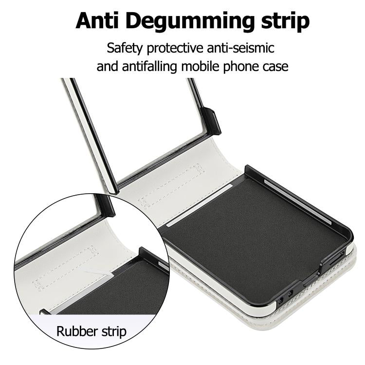 For Samsung Galaxy Z Flip7 5G Zipper Wallet Card Slot Leather Phone Case with Crossbody Strap