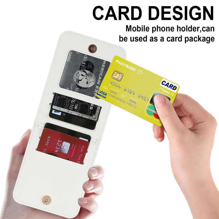 For Samsung Galaxy Z Flip7 5G Zipper Wallet Card Slot Leather Phone Case with Crossbody Strap