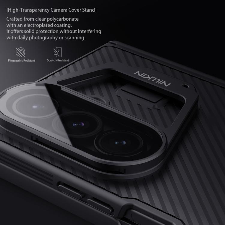 For Samsung Galaxy Z Fold7 5G NILLKIN Black Mirror Prop CD Texture Transparent Mirror Cover Phone Case - Black