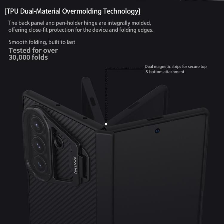For Samsung Galaxy Z Fold7 5G NILLKIN Black Mirror Prop CD Texture Transparent Mirror Cover Phone Case - Black