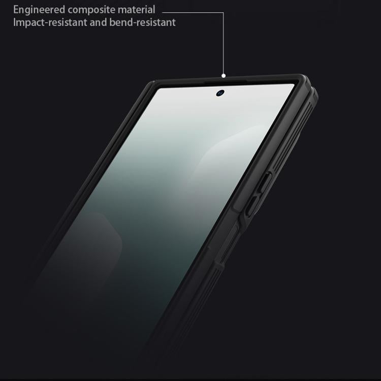 For Samsung Galaxy Z Fold7 5G NILLKIN Black Mirror Prop CD Texture Transparent Mirror Cover Phone Case - Black