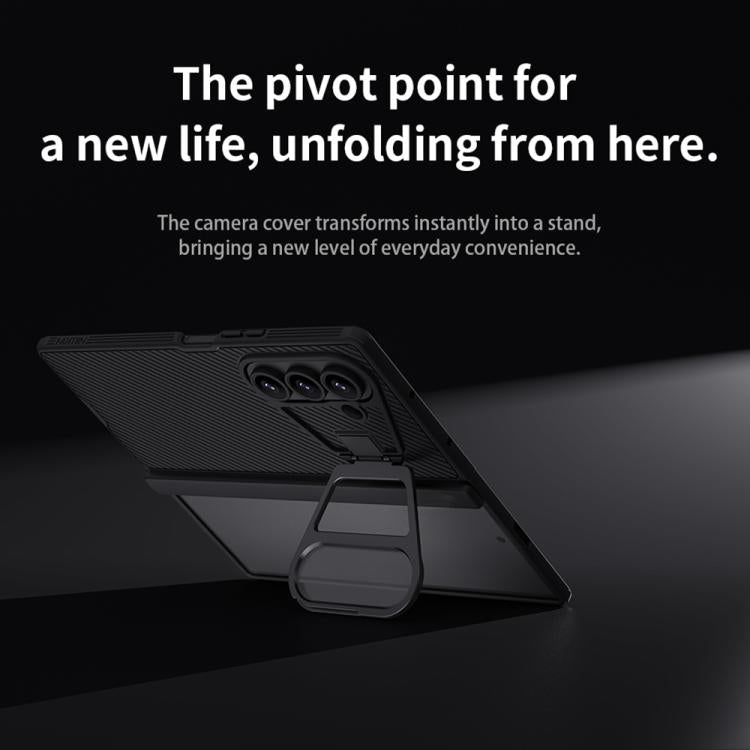 For Samsung Galaxy Z Fold7 5G NILLKIN Black Mirror Prop CD Texture Transparent Mirror Cover Phone Case - Black