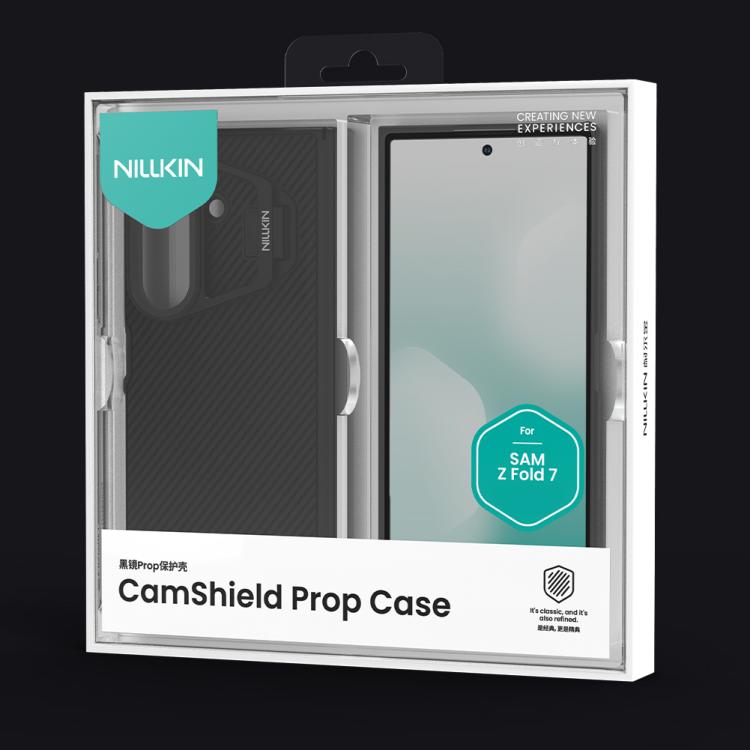 For Samsung Galaxy Z Fold7 5G NILLKIN Black Mirror Prop CD Texture Transparent Mirror Cover Phone Case - Black