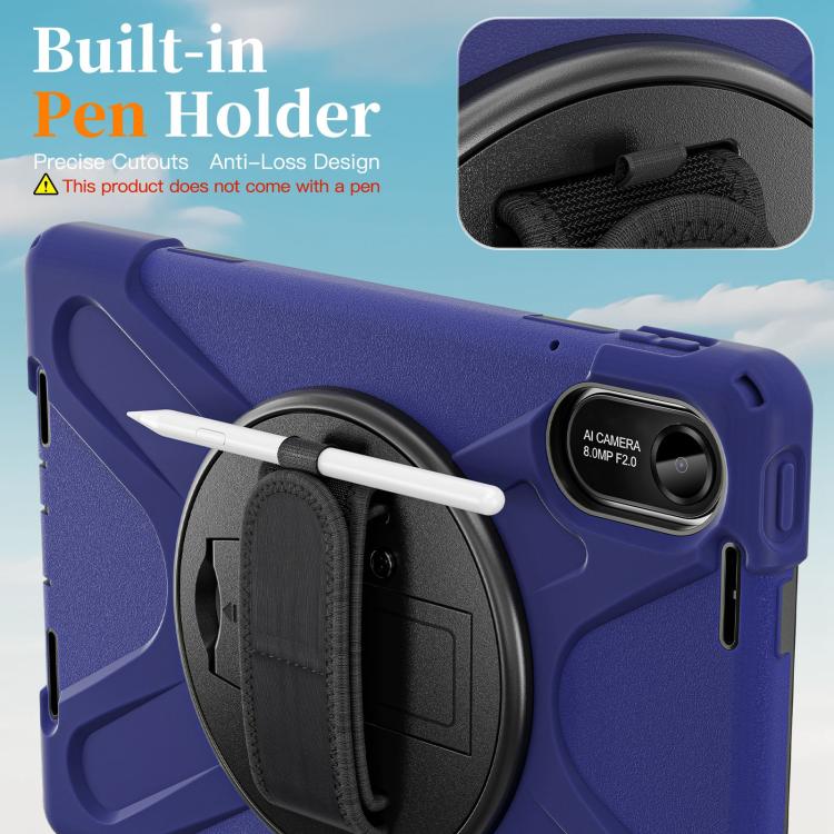 For Xiaomi Redmi Pad 2 11 2025 Rotatable Holder Silicone Hybrid PC Tablet Case with Shoulder Strap
