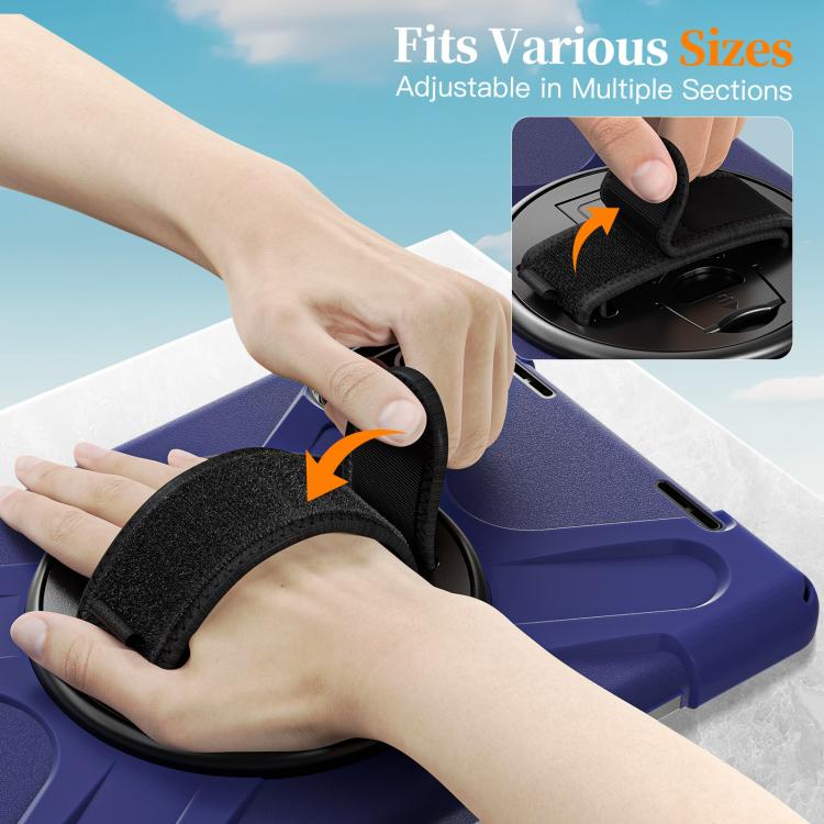 For Xiaomi Redmi Pad 2 11 2025 Rotatable Holder Silicone Hybrid PC Tablet Case with Shoulder Strap