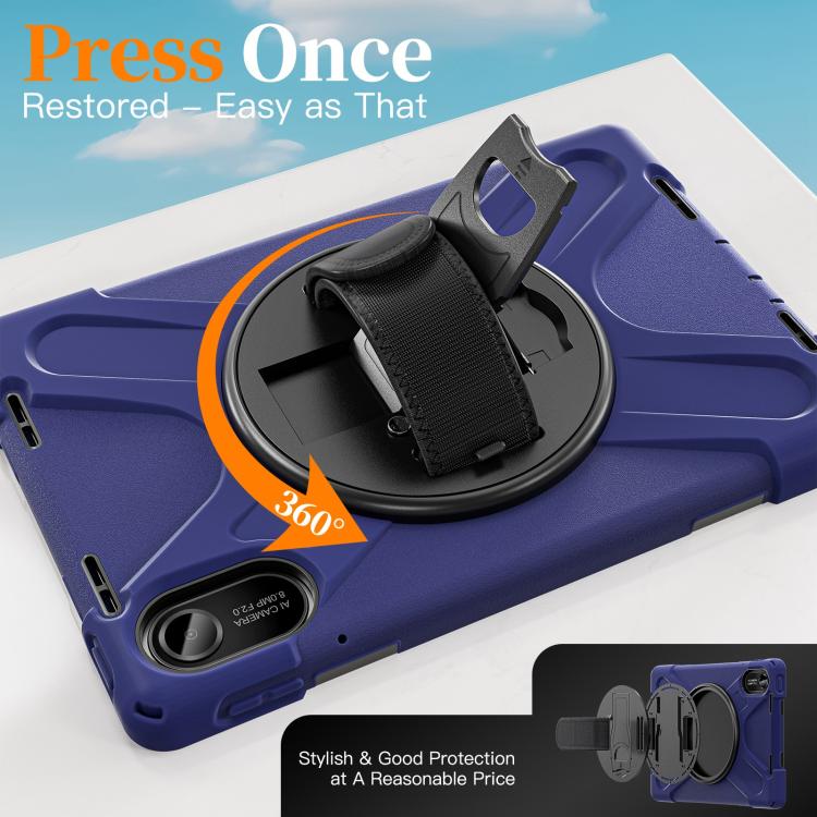 For Xiaomi Redmi Pad 2 11 2025 Rotatable Holder Silicone Hybrid PC Tablet Case with Shoulder Strap