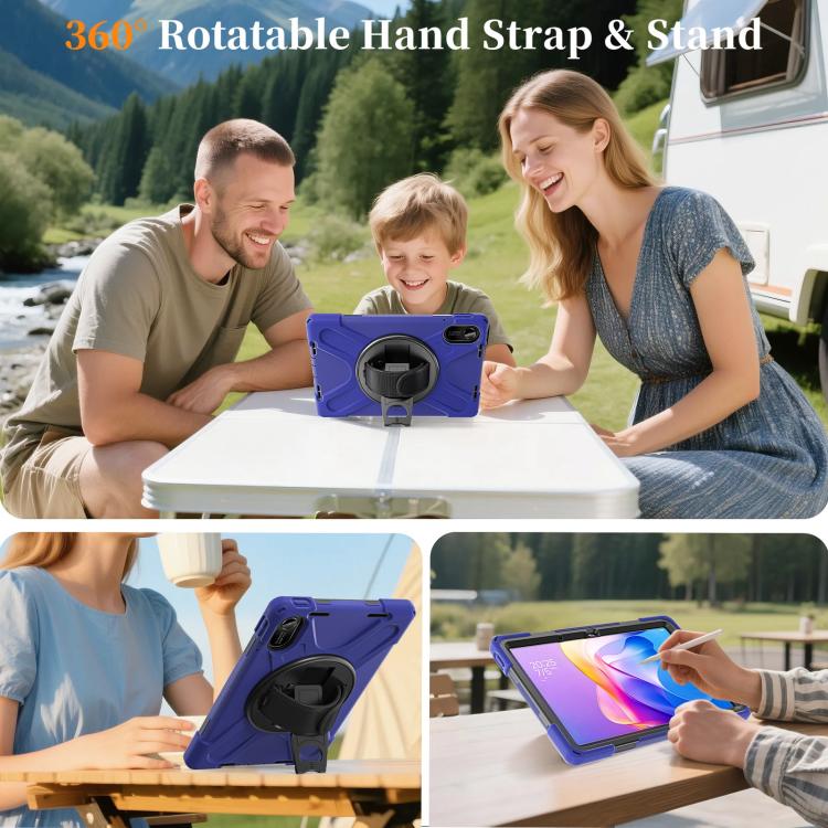 For Xiaomi Redmi Pad 2 11 2025 Rotatable Holder Silicone Hybrid PC Tablet Case with Shoulder Strap