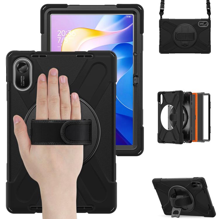 For Xiaomi Redmi Pad 2 11 2025 Rotatable Holder Silicone Hybrid PC Tablet Case with Shoulder Strap