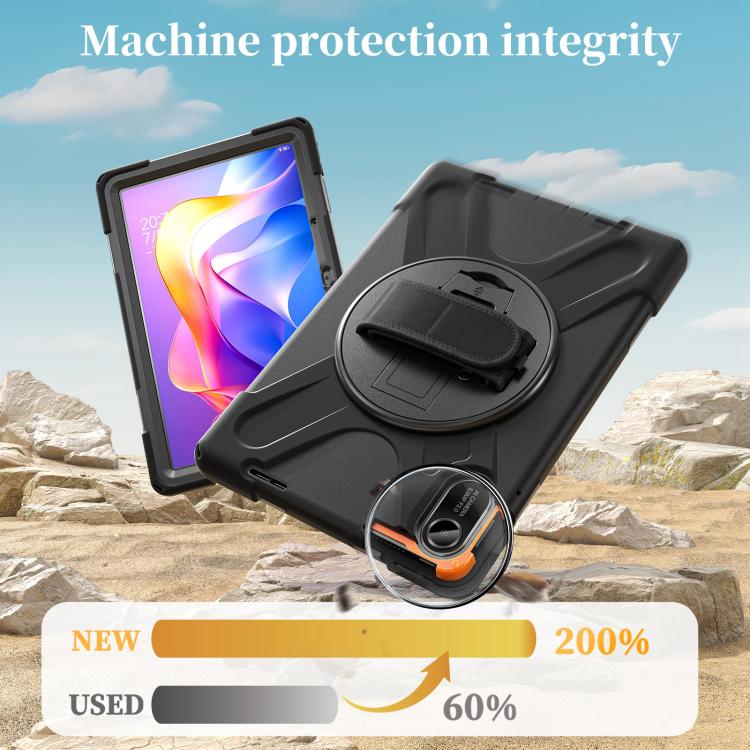 For Xiaomi Redmi Pad 2 11 2025 Rotatable Holder Silicone Hybrid PC Tablet Case with Shoulder Strap