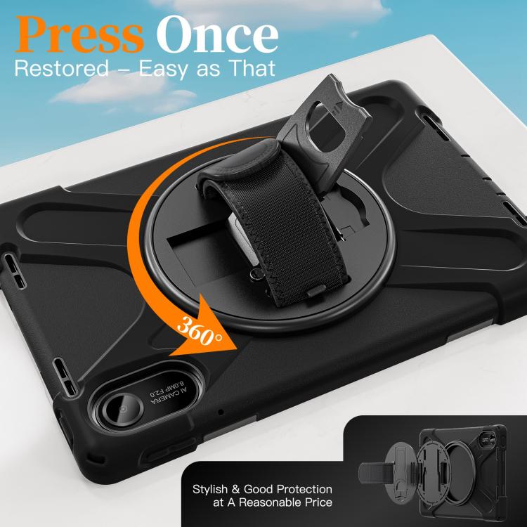 For Xiaomi Redmi Pad 2 11 2025 Rotatable Holder Silicone Hybrid PC Tablet Case with Shoulder Strap