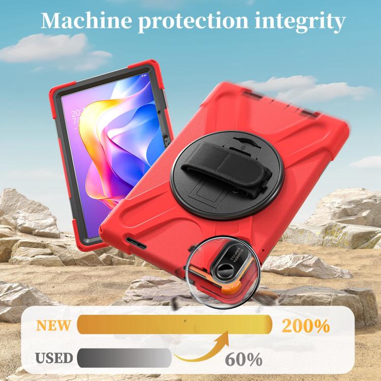 For Xiaomi Redmi Pad 2 11 2025 Rotatable Holder Silicone Hybrid PC Tablet Case with Shoulder Strap